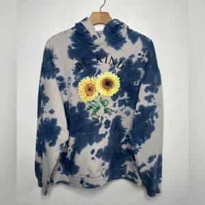 Single Scoop SunFlower Tie Dye Hoodie W/ Front Pockets LARGE